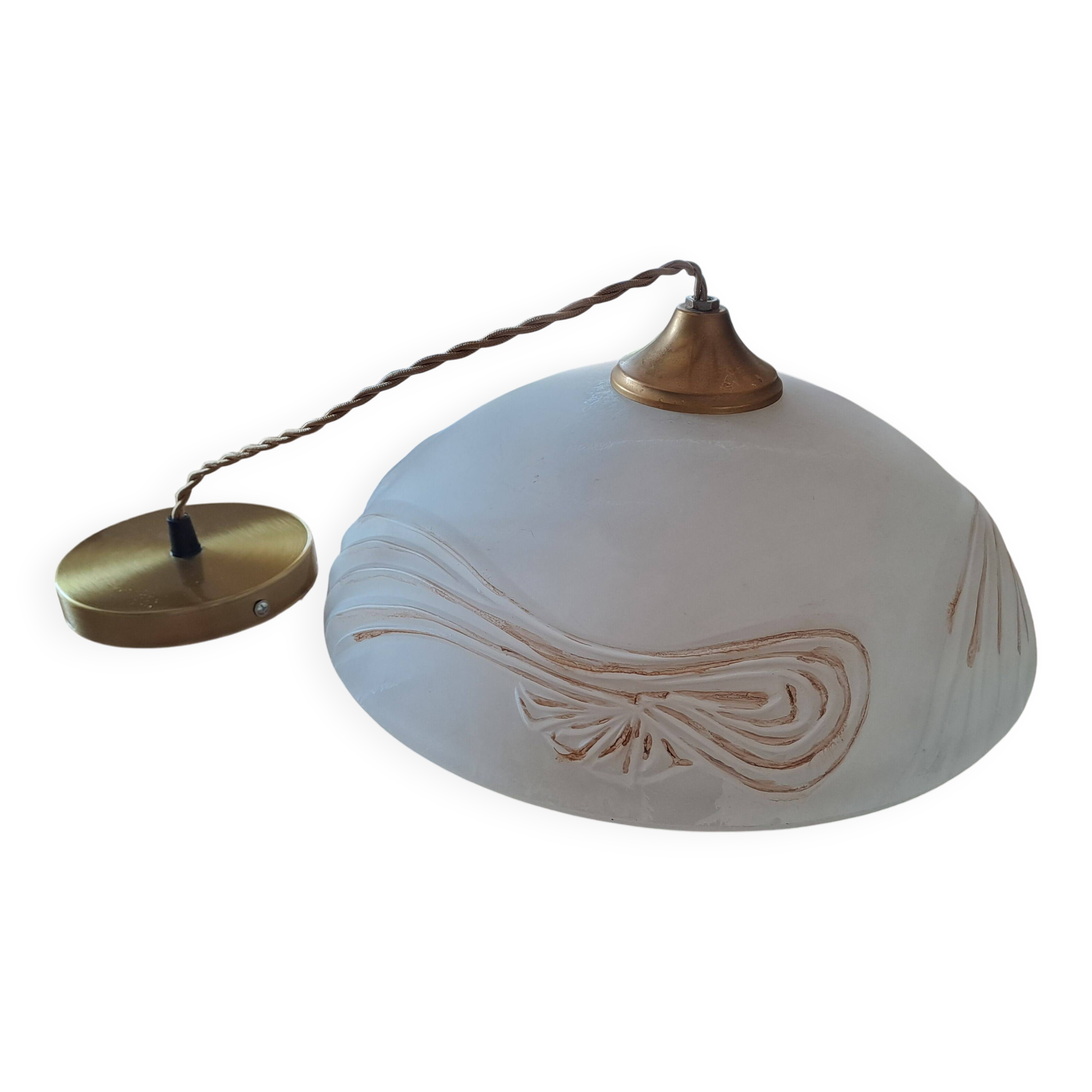 Alabaster brass chandelier