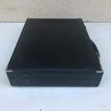 Old travel Gerard Henon leather black briefcase