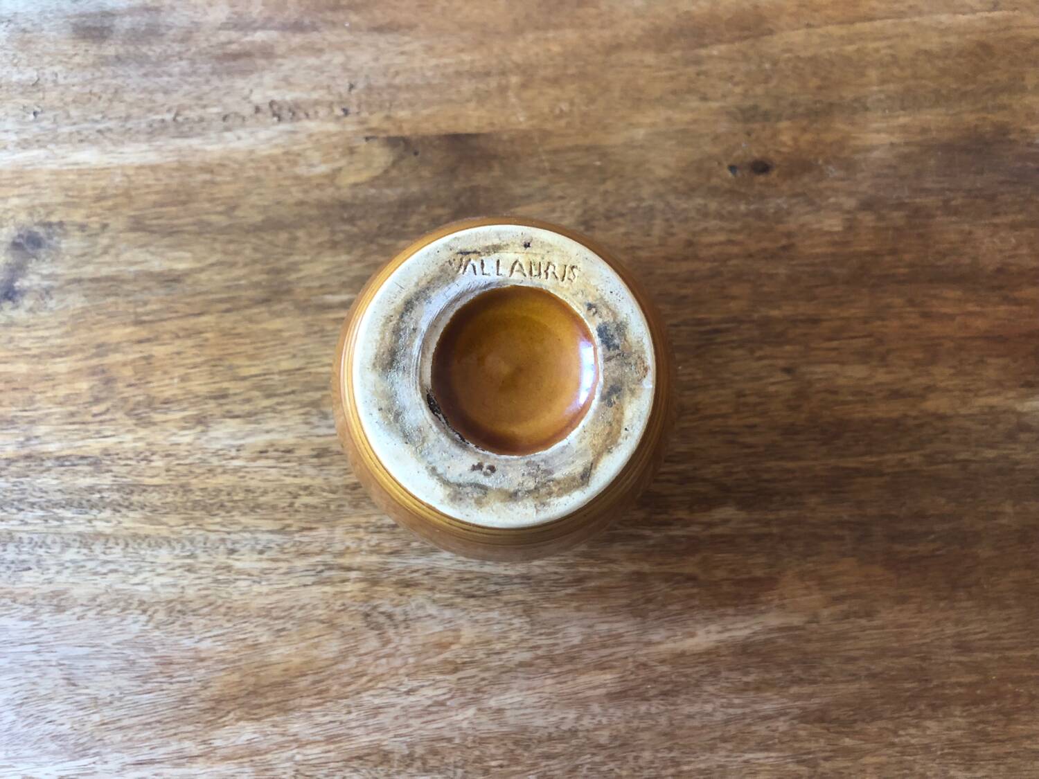 Vintage glazed stoneware vase from Vallauris