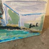 Oil on panel "Mykonos" signed Bul