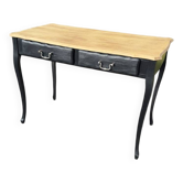 Black oak desk with honey top