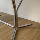 70s oval dining table in glass and chrome