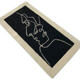 Vintage Danish carpet in surreal pattern wool