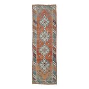 Vintage red Turkish hand-knotted runner 94x290