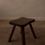 Vintage wooden wave stool · rustic low side table