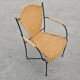 Mid-Century Chair by Frederic Weinberg in Rattan, Iron and Brass