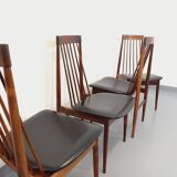 Set of 4 vintage Scandinavian style rosewood chairs from the 60s, by Ernst Martin Dettinger