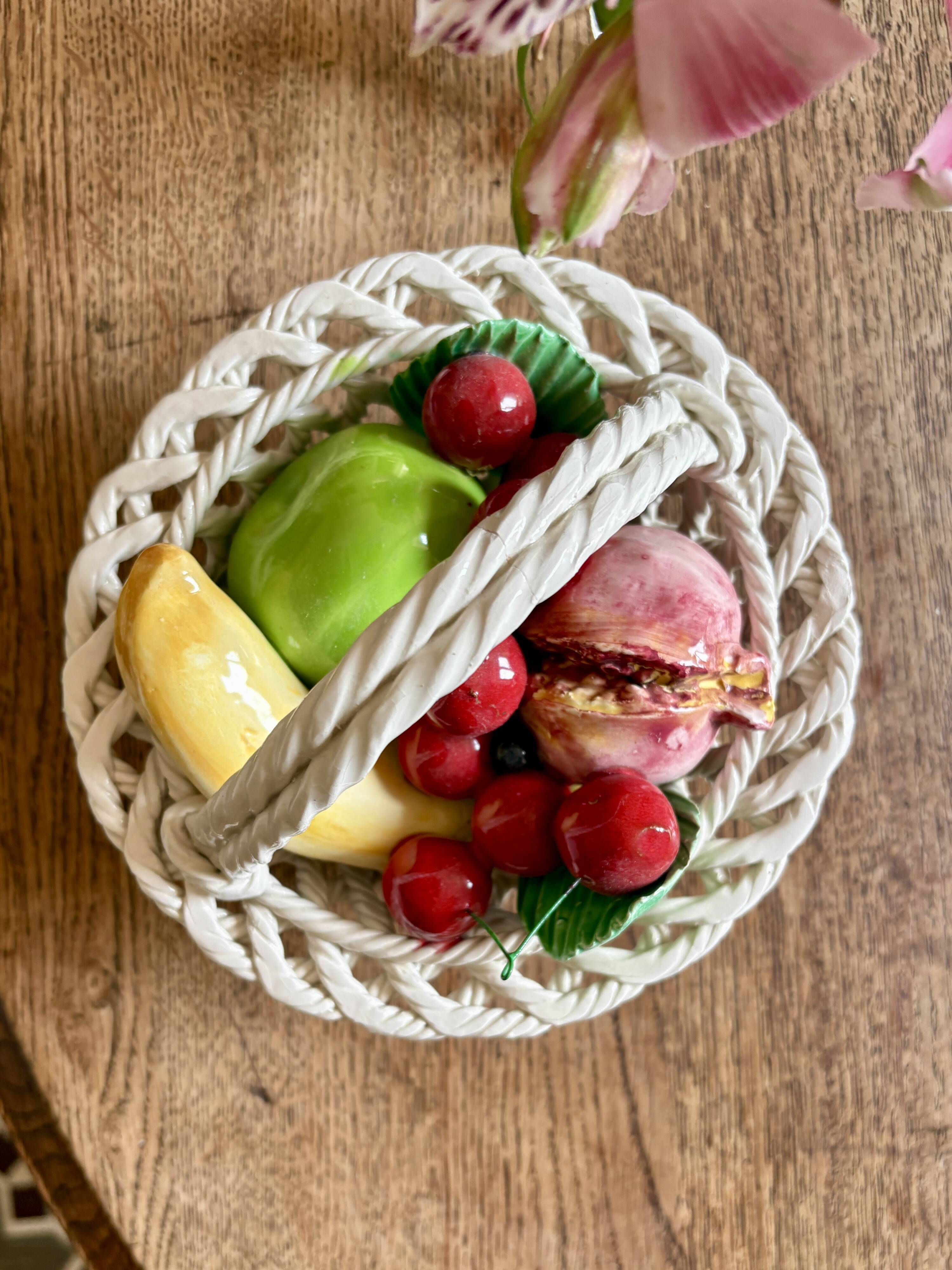 Vintage ceramic fruit basket