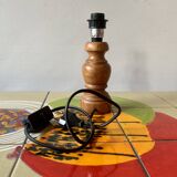 Old small lamp base in turned solid wood
