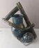Old terracotta vase, pumpkin decoration, wood, to be identified