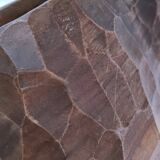 Carved solid wood pencil holder signed vintage