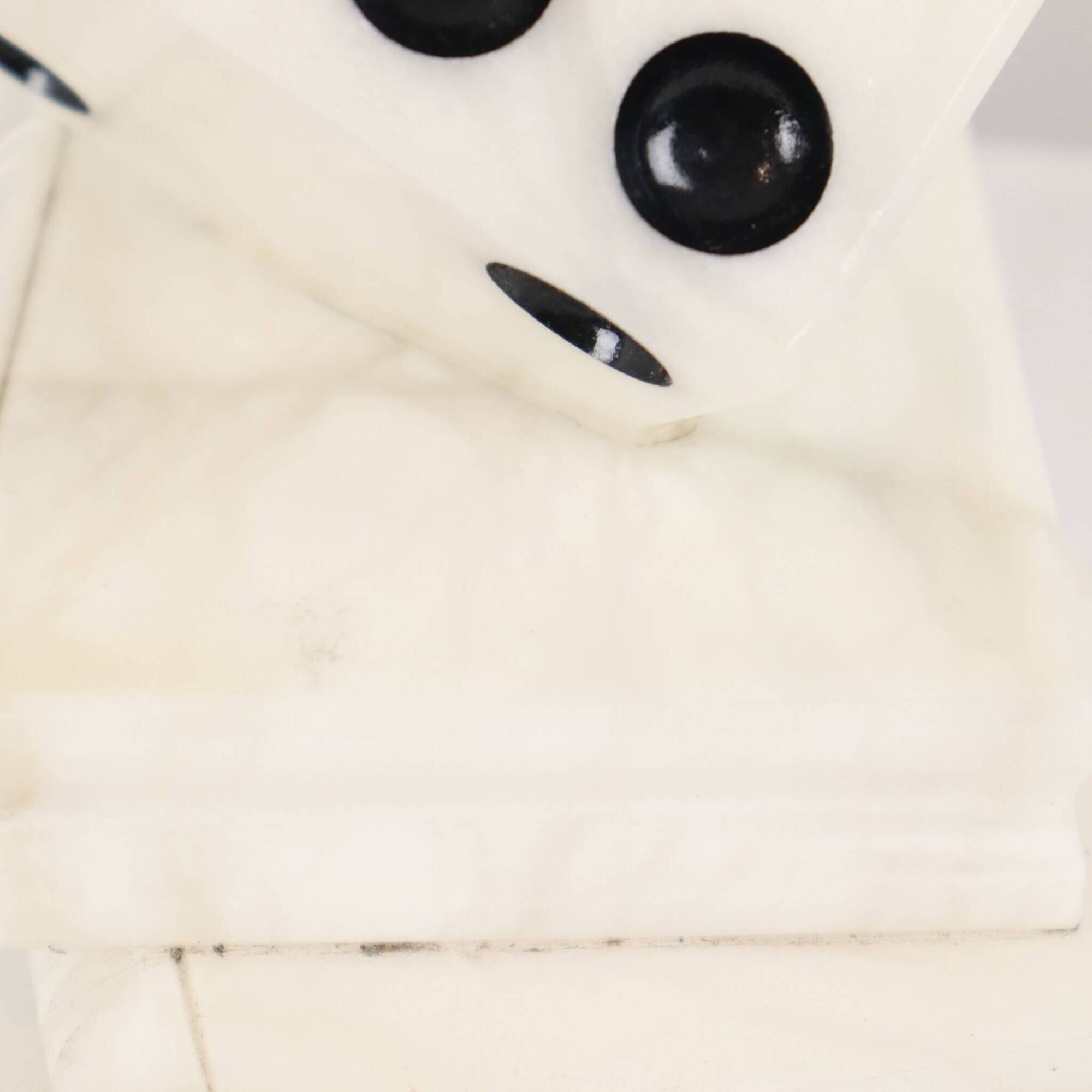 Vintage Alabaster Dice Paperweight Figurine 15cm