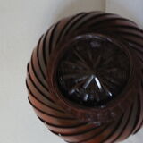 Vase Wicker braided style mahogany Scandinavian