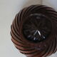 Vase Wicker braided style mahogany Scandinavian