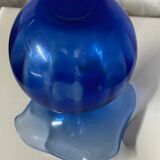 Lancel style cobalt blue vase - ball shape and collar h 25 cm