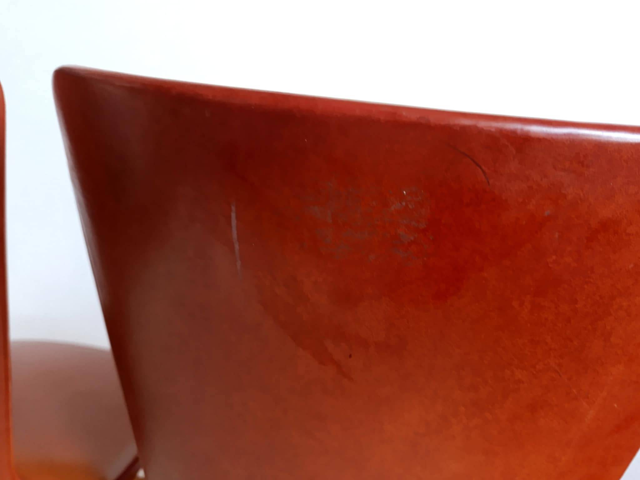 Pair of vintage vinyl chairs with splayed legs