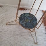 Cendrier en cristal sur pied tripode en laiton