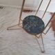 Crystal ashtray on brass tripod stand