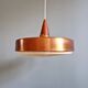 Scandinavian pendant light in copper and teak, 1960s