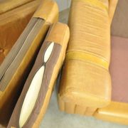 Danish vintage leather 2-seater sofa by svend skipper, 1970s