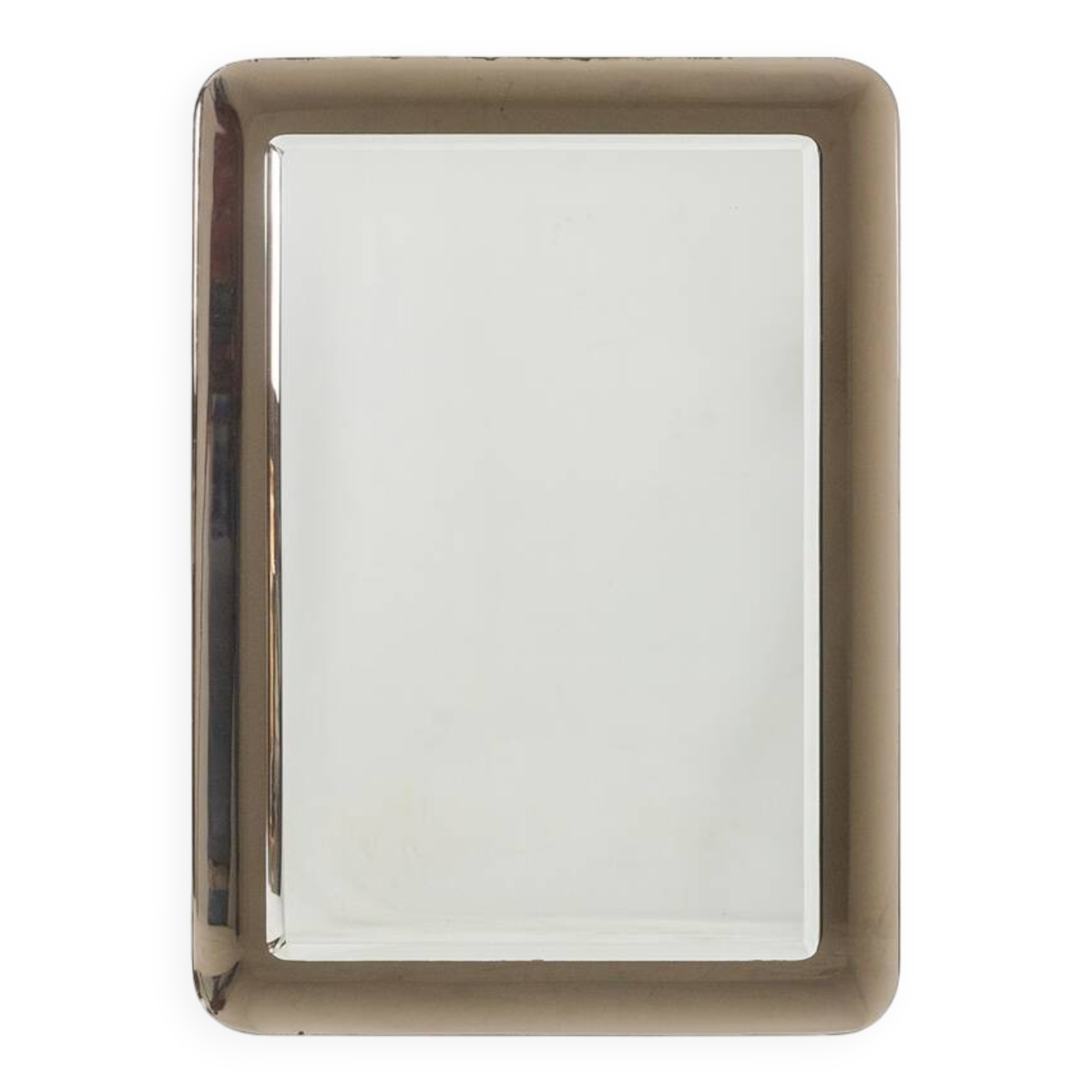 Bicolour rectangular mirror with rounded corners. Circa 1950.