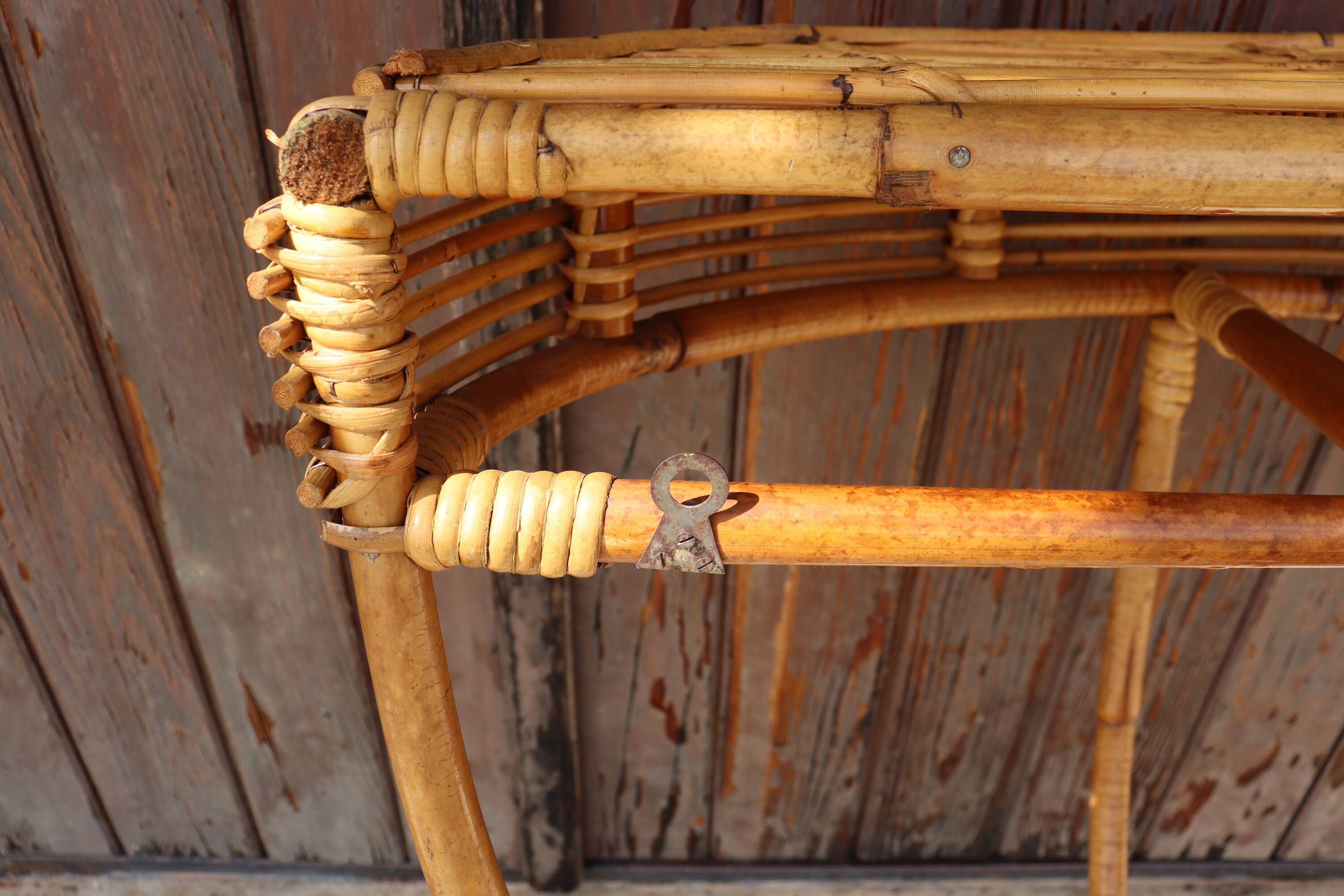 Rattan wall console Italy 1970