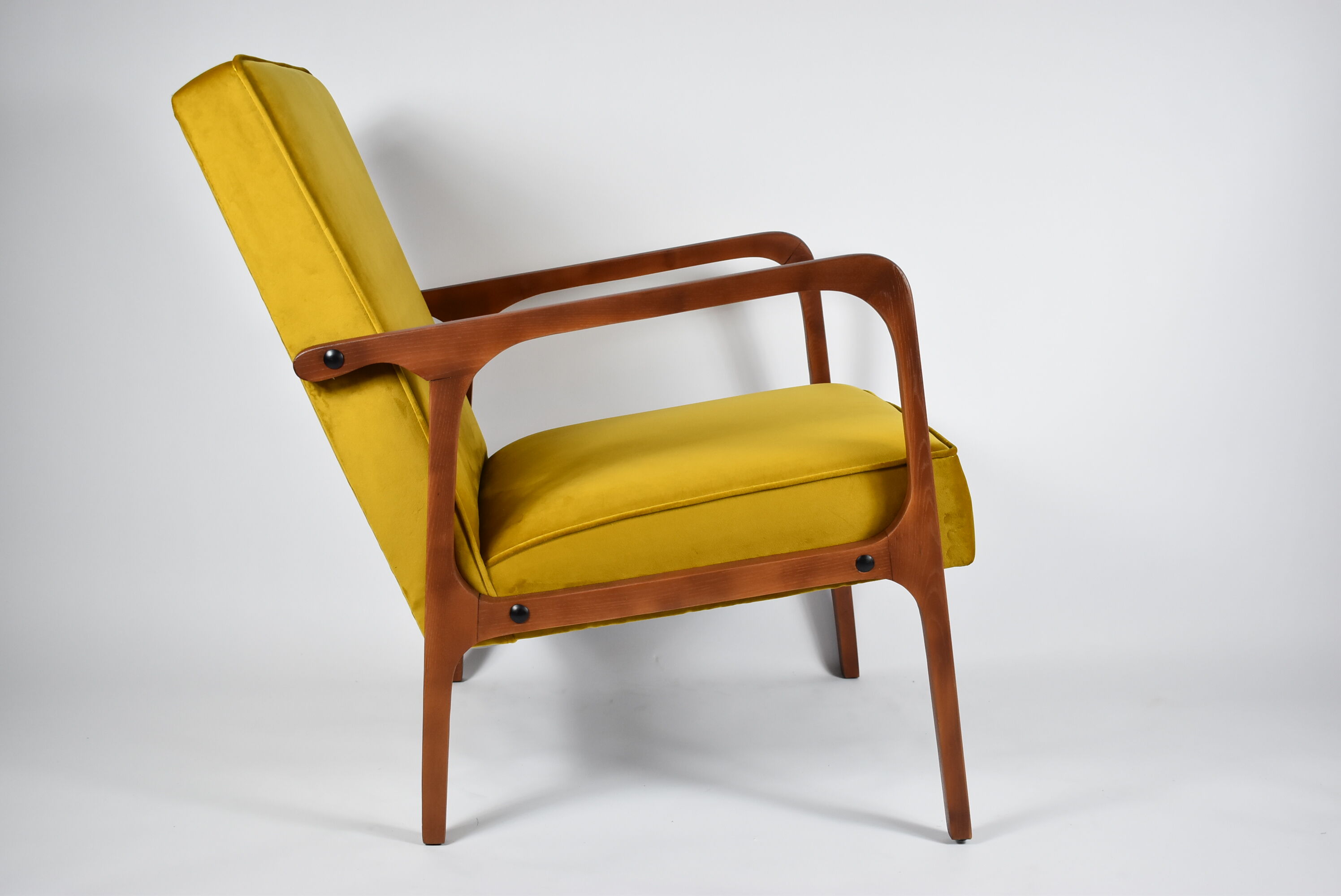 Velvet armchair model 04-b, 1970s, yellow fabric