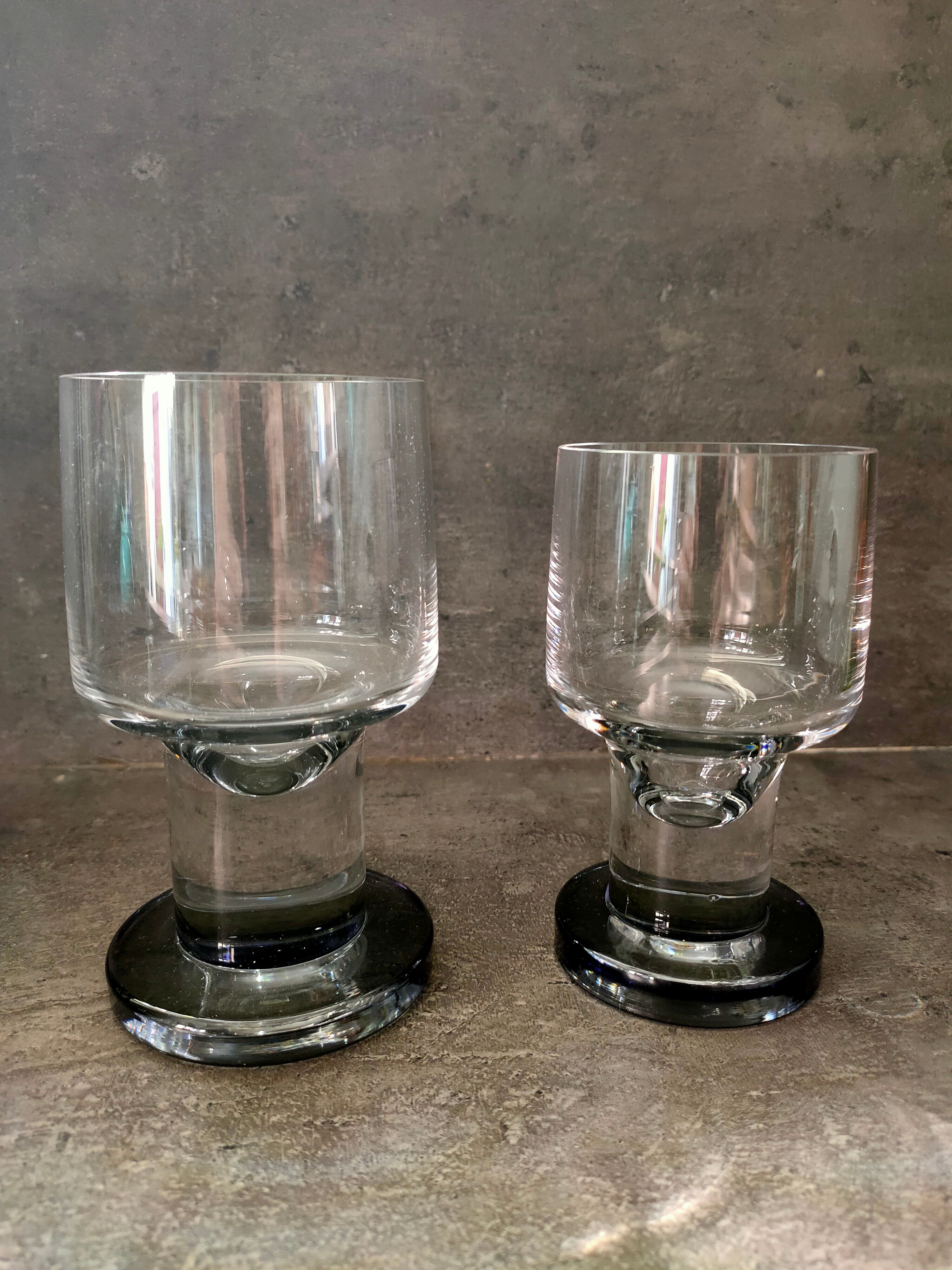 Tubular designer glasses from the 70s