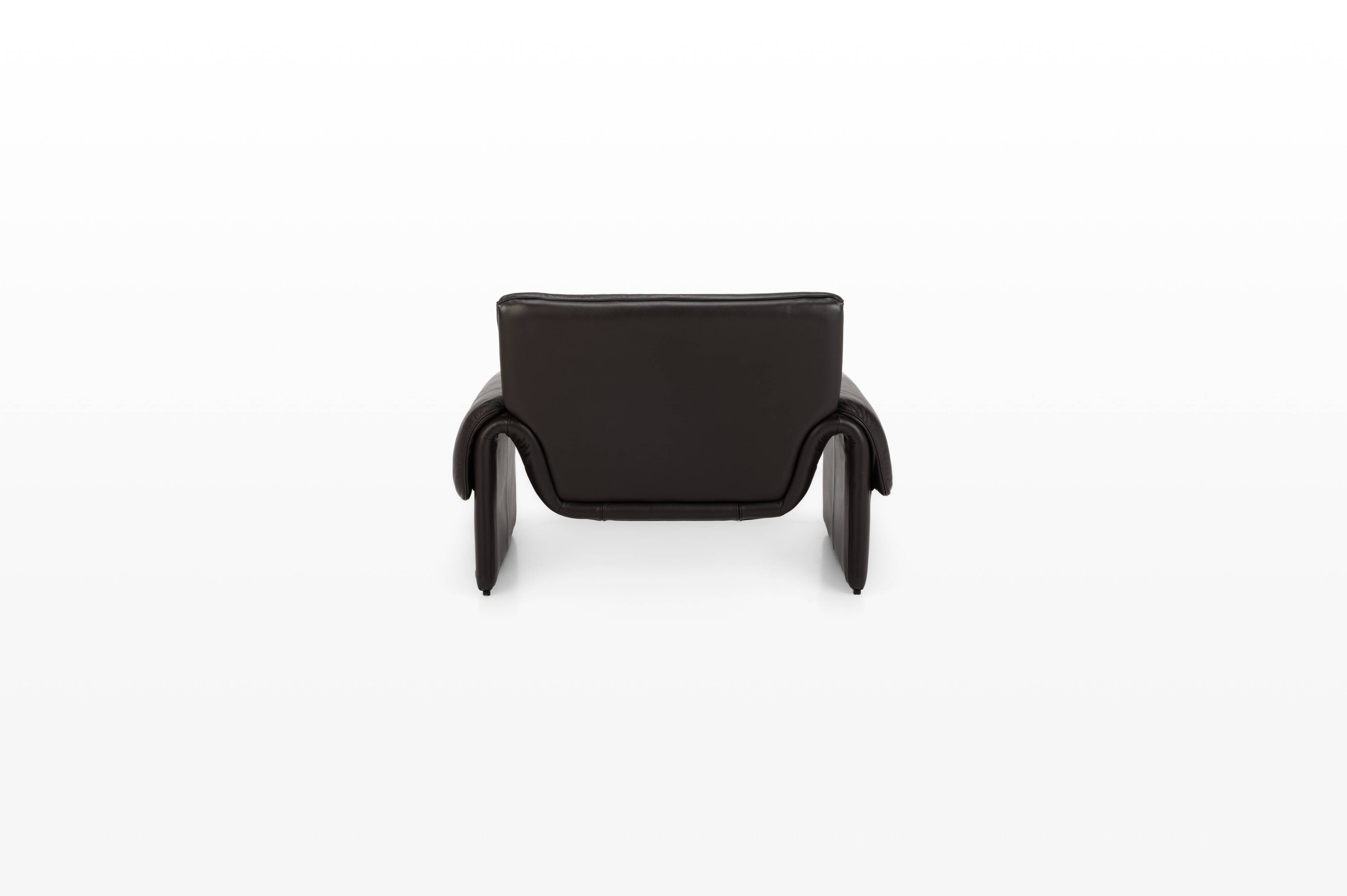 DS-2011 Armchair by De Sede, dark brown leather lounge