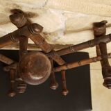 Extendable wooden wall coat rack