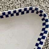 Plat de service terre de fer St Amand & Hamage motif damier