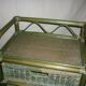 Bedside table with 3 drawers in bamboo and green rattan