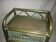Bedside table with 3 drawers in bamboo and green rattan