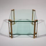 Peter Ghyczy T24 coffee table double glass 70s design 60x60