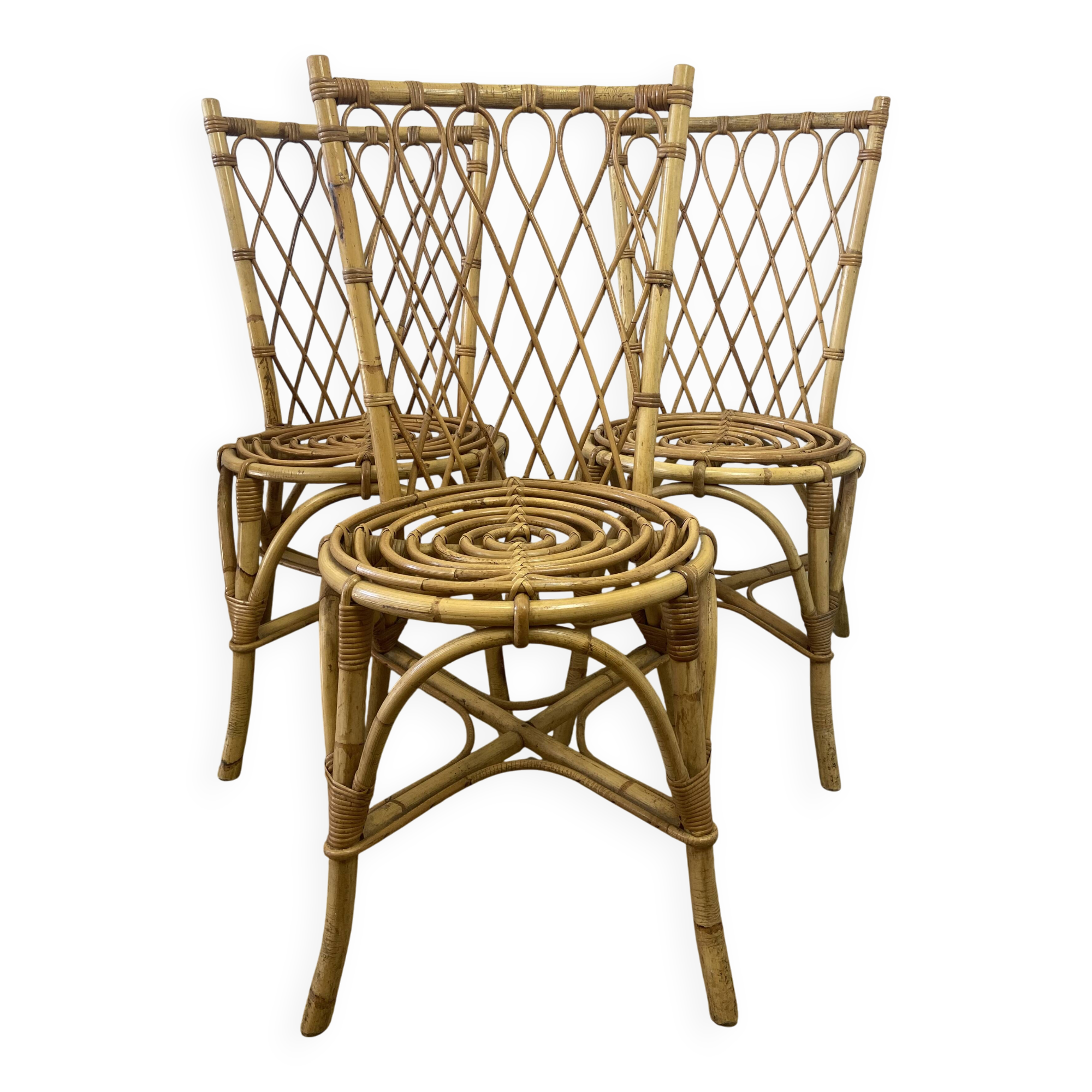 Louis Sognot rattan chairs