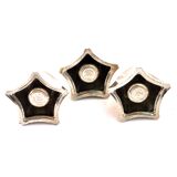 Set of 3 DESIGN BMF modular candle holders in silver metal 1970