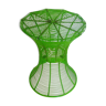 Vintage stool - diabolo / tam tam shape - pop green lacquered metal - Design Nendo for Aram