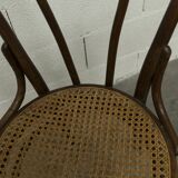 1920s curved wooden cane bistro chair