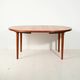 1960s Scandinavian round dining table in striped teak