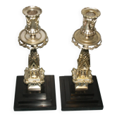Rare paire de chandeliers en bronze XIX siècle
