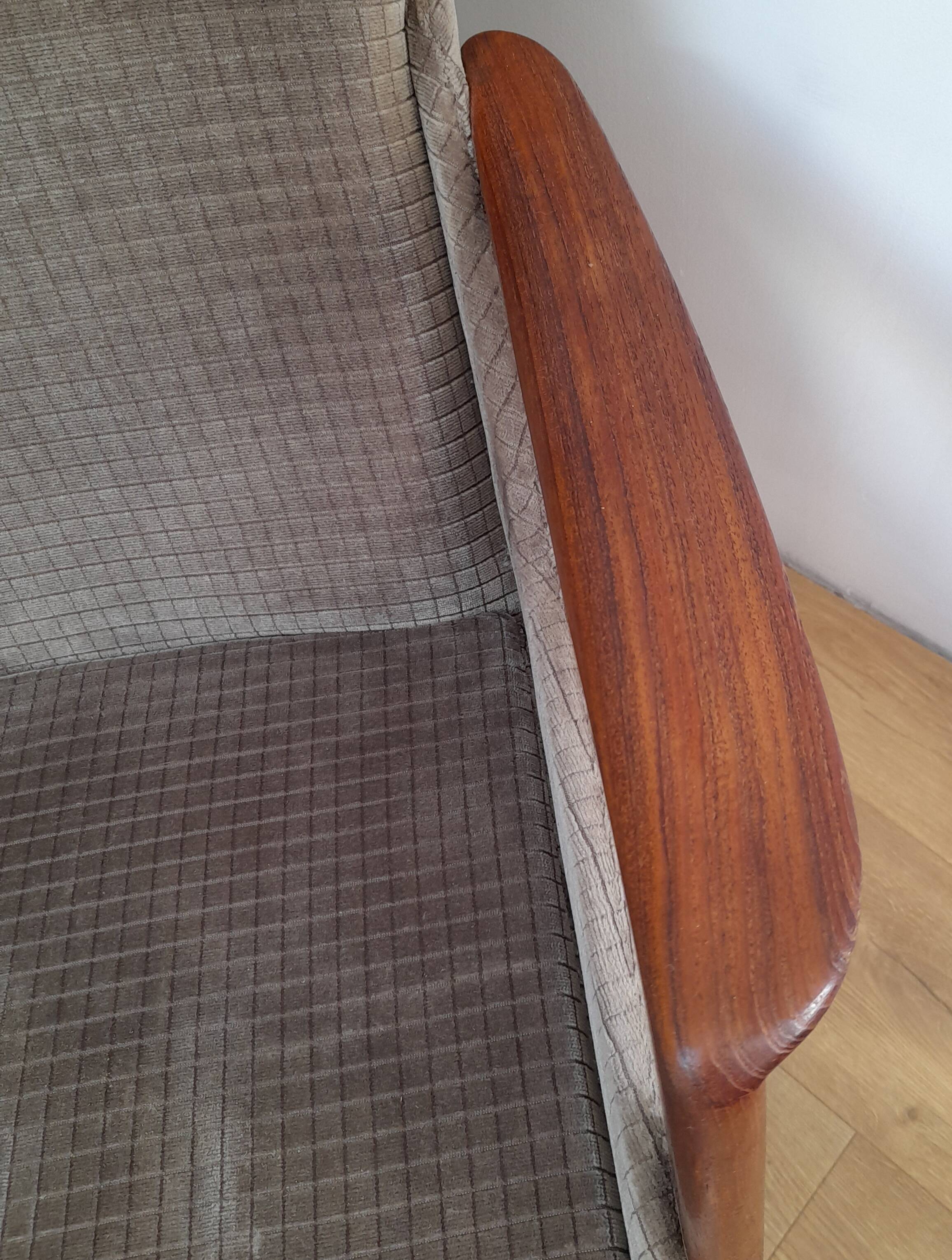Fauteuil scandinave vintage 1960 teck