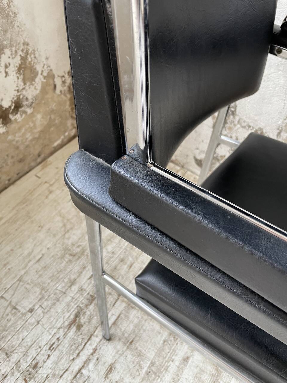Pair of chrome office chairs