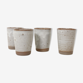 4 tasses en grès de Puisaye, 1960, Roger Jacques