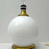 Mid-Century Modern Brass and Blown Murano Glass Table Lamp, 1970s