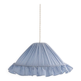 Conical suspension with fine stripes and Emilia "marina" shade.