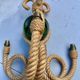 Audoux & Minet - vintage cord chandelier with 3 lights - France circa 1950