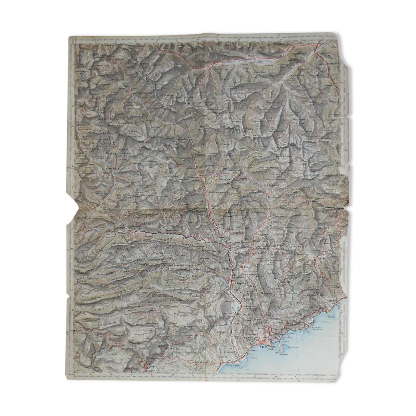 Old map Nice, Saint Martin de Vésubie