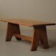 Brutalist dining table in solid oak, France, circa 1980.