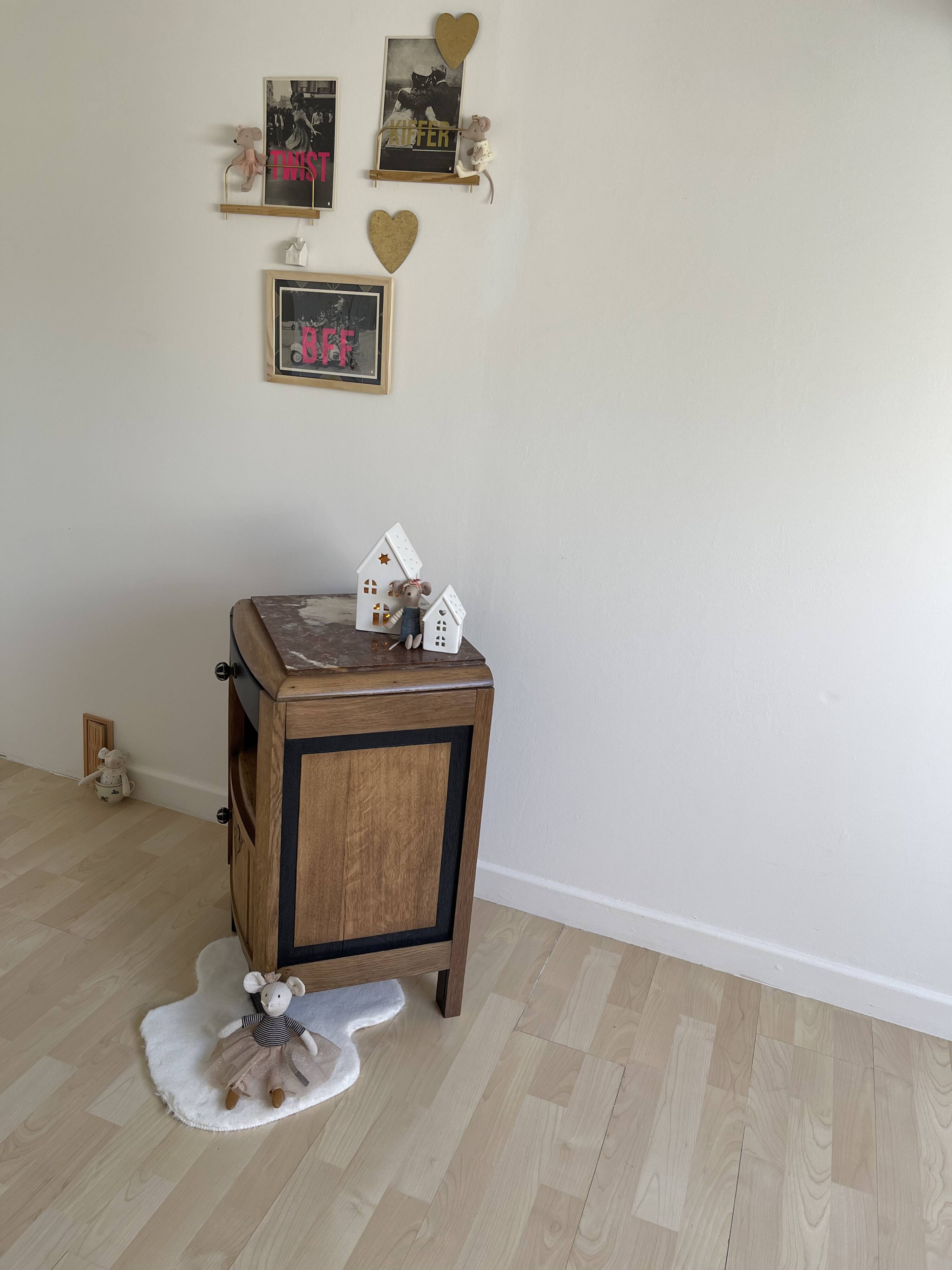 black Art Deco bedside table