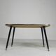 Vintage coffee table with glass top and angled legs